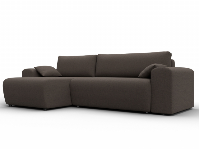 Угловой диван-кровать "Лига-099" угол универсальный, рогожка Амур 05 коричневый, 133693