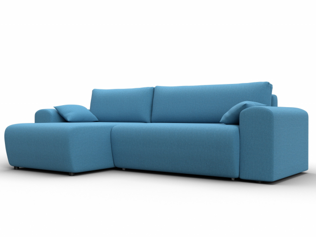 Угловой диван-кровать "Лига-099" угол универсальный, рогожка Амур 10 голубой, 133695