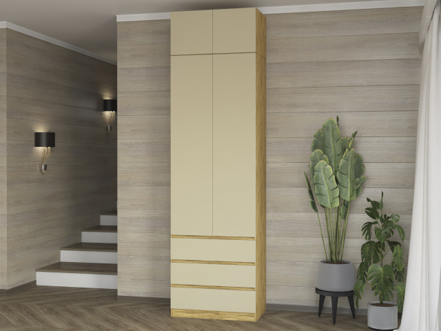 Шкаф двухстворчатый "Дорт-2.2А", дуб вотан/МДФ палома