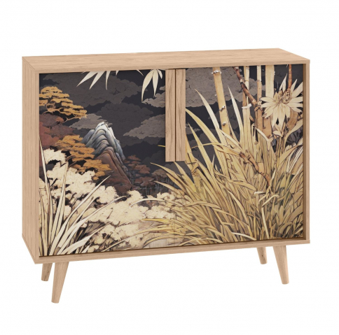 Комод "Току 16.230.04" гикори рокфорд натуральный KO86 PW/белый PE шагрень