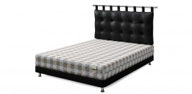 Кровать односпальная "Set S (Сет С)", экокожа black (блэк)