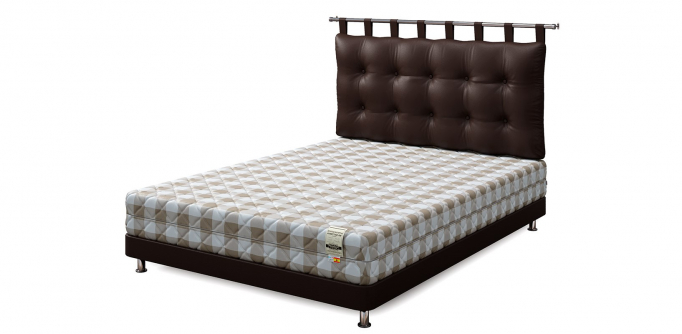 Кровать односпальная "Set S (Сет С)", экокожа brown (браун)