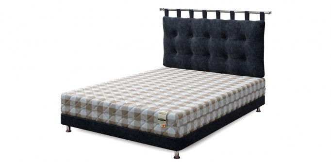 Кровать двуспальная "Set S (Сет С)", велюр grey (грей)