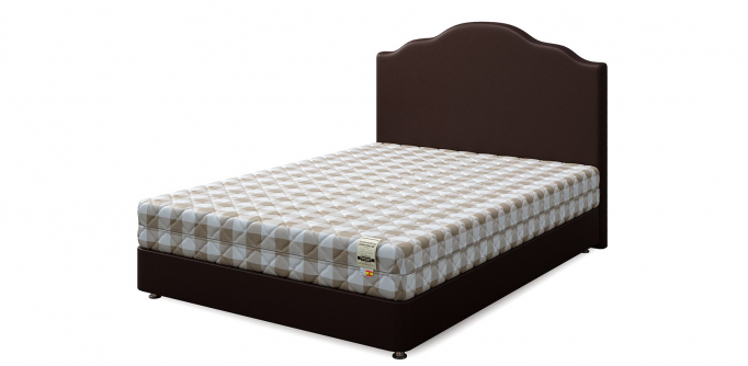 Кровать односпальная "Set (Сет) М", экокожа brown (браун)