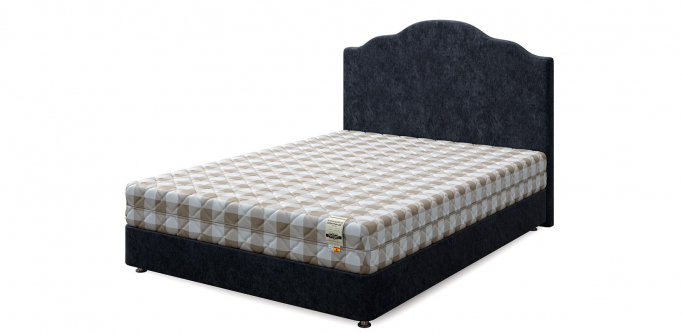 Кровать односпальная "Set (Сет) М", велюр grey (грей)