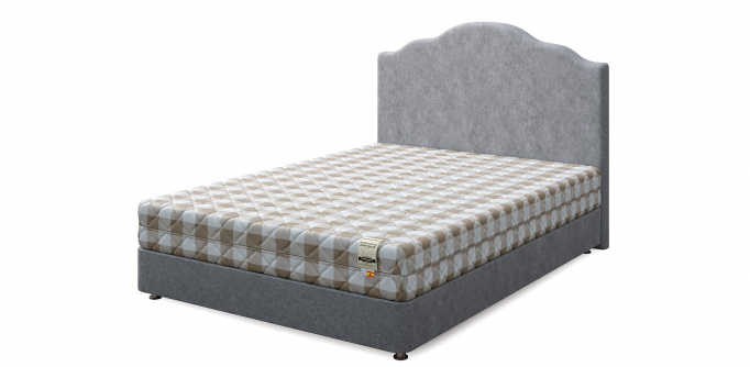 Кровать двуспальная "Set (Сет) М", велюр Iron (Ирон)