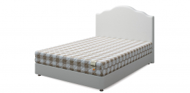 Кровать двуспальная "Set (Сет) М", экокожа white (вайт)