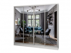 Шкаф-купе для одежды "борнео-4-5" 4-х дверный, 180х60х220, компоновка 10, белый