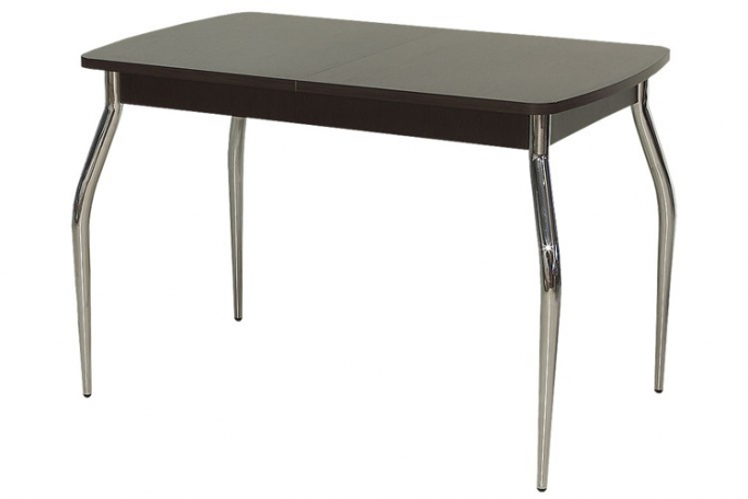 Стол обеденный раздвижной на металлокаркасе, опоры хром, венге, в наличии