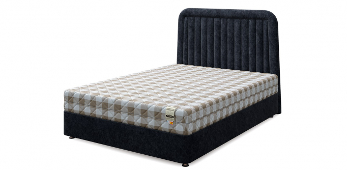 Кровать двуспальная "Set D (Сет Д)", велюр grey (грей)