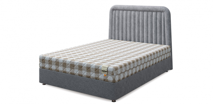 Кровать двуспальная "Set D (Сет Д)", велюр iron (ирон)