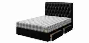 Кровать двуспальная "Set R (Сет Р)", экокожа black (блэк)