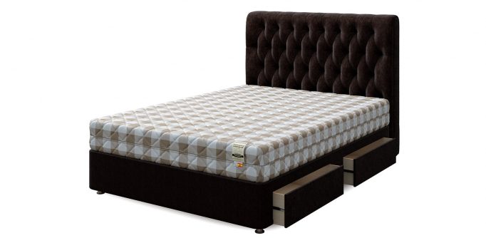 Кровать односпальная "Set R (Сет Р)", велюр mokko (мокко)