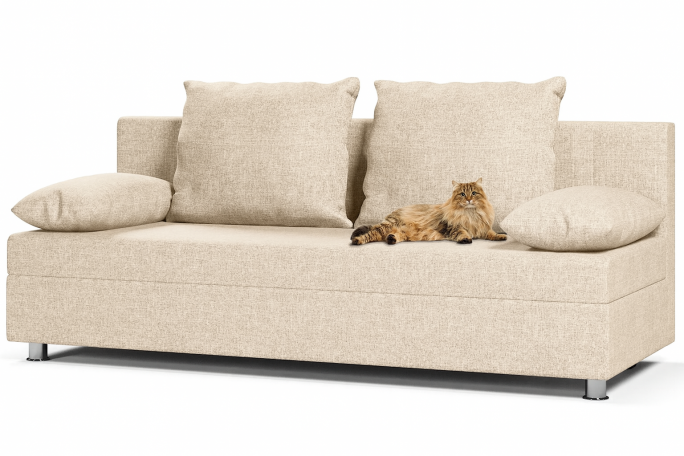 Диван-кровать "Британия" бежевая рогожка однотонная