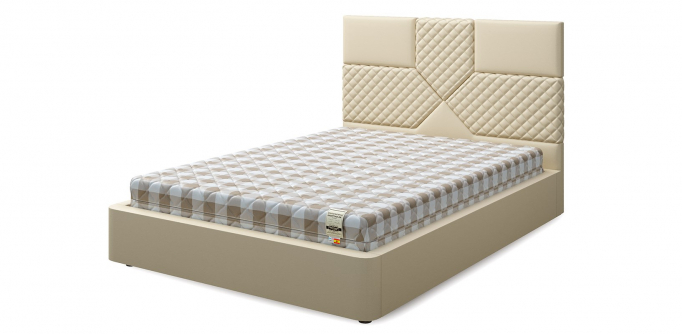 Кровать односпальная "Set (Сет) Т", экокожа вeige (беж)