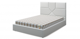 Кровать односпальная "Set (Сет) Т", экокожа white (вайт)