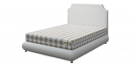 Кровать двуспальная "Set (Сет) Н", экокожа white (вайт)