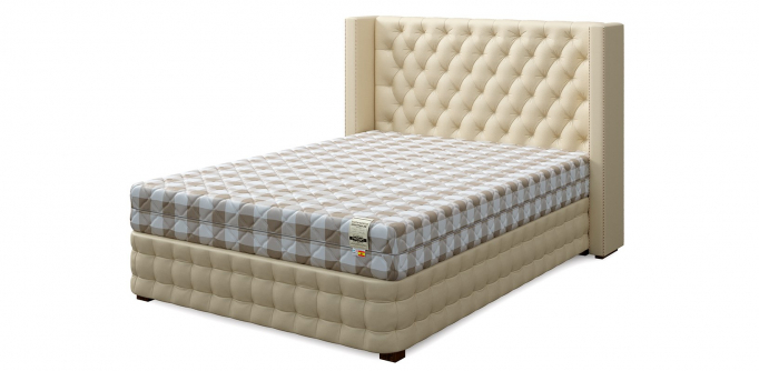 Кровать односпальная "Set L (Сет Л)", экокожа beige (беж)