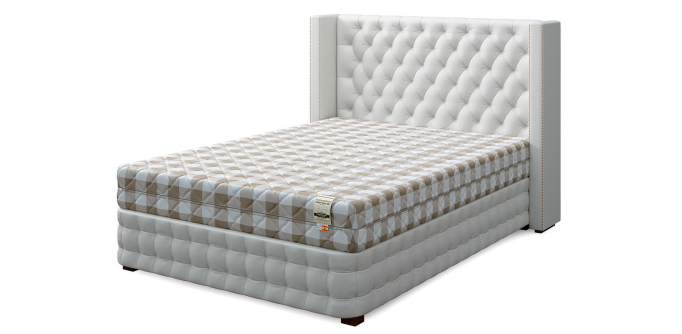 Кровать односпальная "Set L (Сет Л)", экокожа white (вайт)