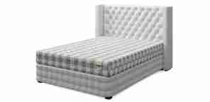 Кровать двуспальная "Set L (Сет Л)", экокожа white (вайт)
