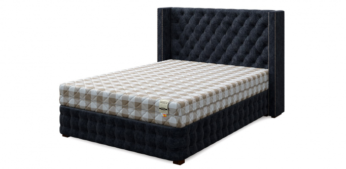 Кровать двуспальная "Set L (Сет Л)", велюр grey (грей)