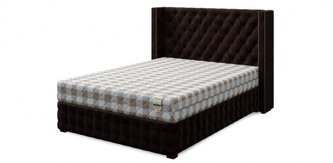 Кровать двуспальная "Set L (Сет Л)", велюр mokko (мокко)