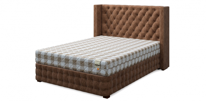 Кровать двуспальная "Set L (Сет Л)", велюр toffee (тоффи)