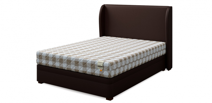 Кровать двуспальная "Set XL (Сет XL)", экокожа brown (браун)