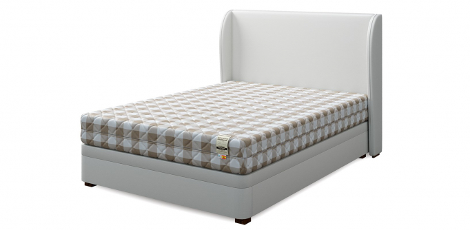 Кровать односпальная "Set XL (Сет XL)", экокожа white (вайт)