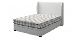 Кровать двуспальная "Set XL (Сет XL)", экокожа white (вайт)