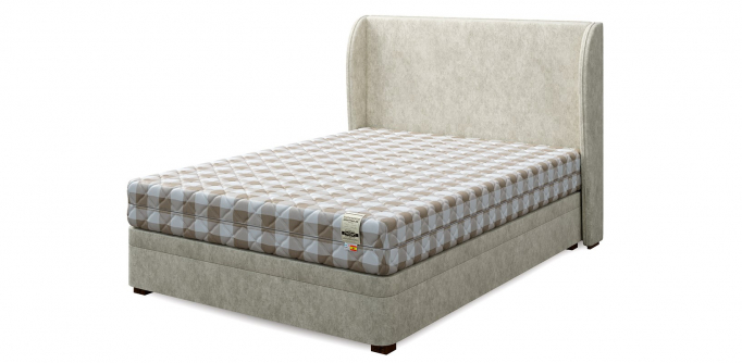 Кровать двуспальная "Set XL (Сет XL)", велюр milk (милк)