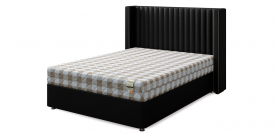 Кровать двуспальная "Set XXL (Сет XXL)", экокожа black (блэк)