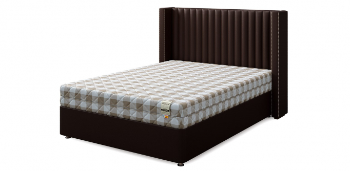 Кровать односпальная "Set XXL (Сет XXL)", экокожа brown (браун)