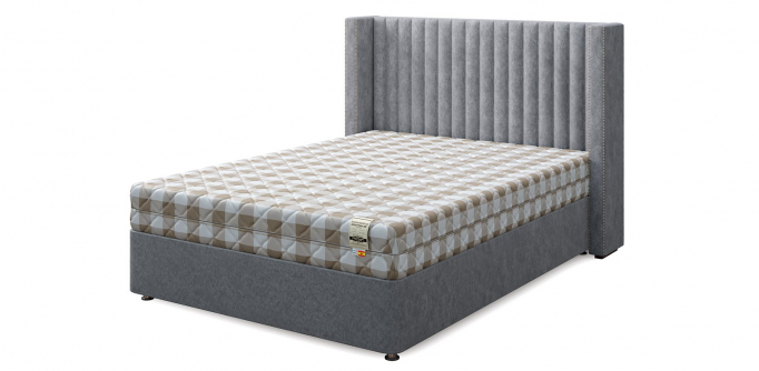 Кровать двуспальная "Set XXL (Сет XXL)", велюр iron (ирон)