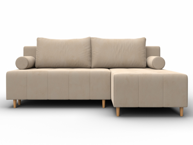 Угловой диван-кровать "Лига-102", велюр SEVEN (СЕВЕН) 729 бежевый, 134789