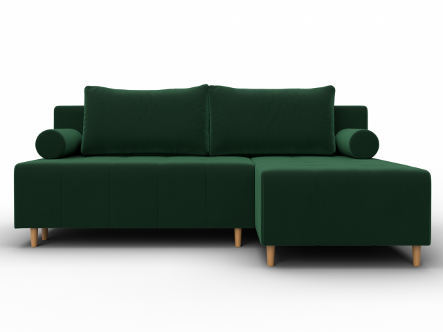 Угловой диван-кровать "Лига-102", велюр SEVEN (СЕВЕН) 626 зеленый, 134791