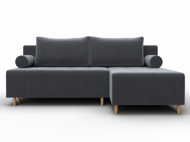 Угловой диван-кровать "Лига-102", велюр SEVEN (СЕВЕН) 17 серый, 134792