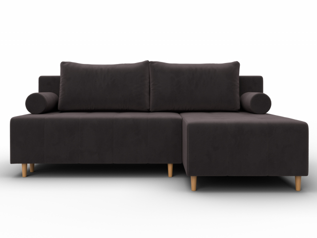 Угловой диван-кровать "Лига-102", велюр SEVEN (СЕВЕН) 727 коричневый, 134793