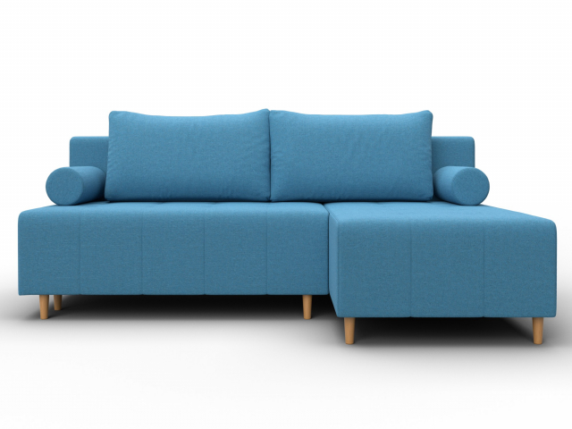 Угловой диван-кровать "Лига-102", рогожка Амур 10 голубой, 134798