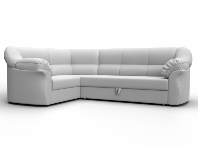 Угловой диван-кровать "Карнелла" левый угол, белая экокожа, 29431L