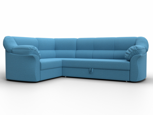 Угловой диван-кровать "Карнелла" левый угол, рогожка Амур голубой, 123446L