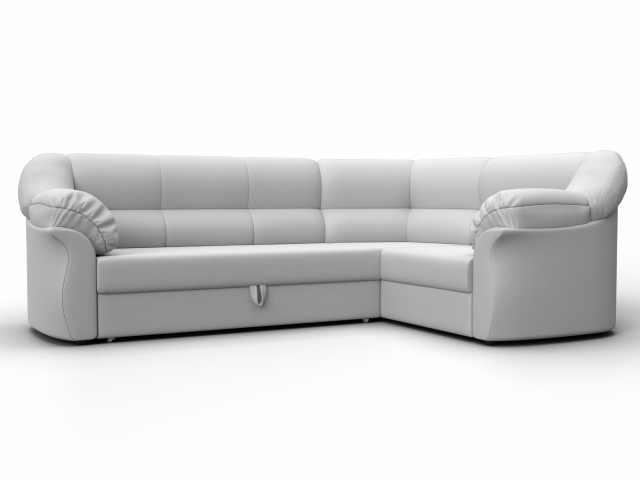 Угловой диван-кровать "Карнелла" правый угол, белая экокожа, 29431