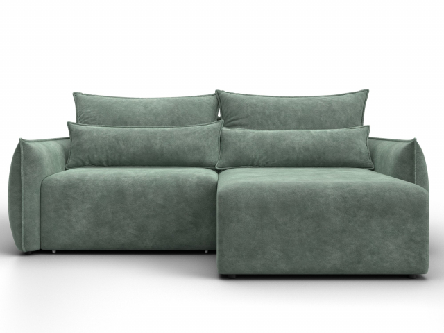 Угловой диван-кровать "Лига-051" НПБ, BRUT (БРУТ) 08 зеленый, велюр, 128718