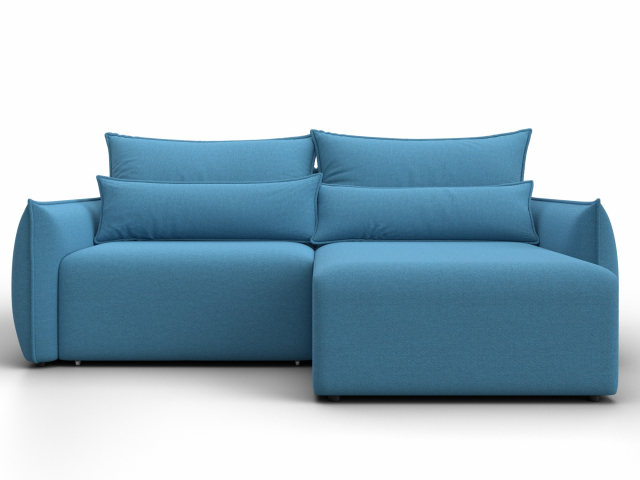 Угловой диван-кровать "Лига-051" НПБ, Амур 10 голубой, рогожка, 128649