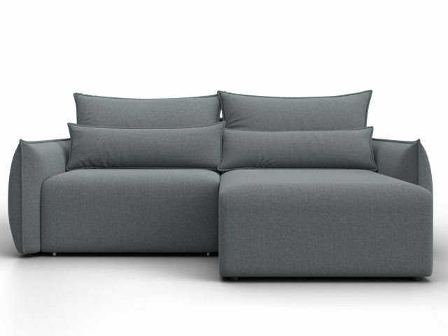 Угловой диван-кровать "Лига-051" НПБ, Амур 07 серый, рогожка, 128648