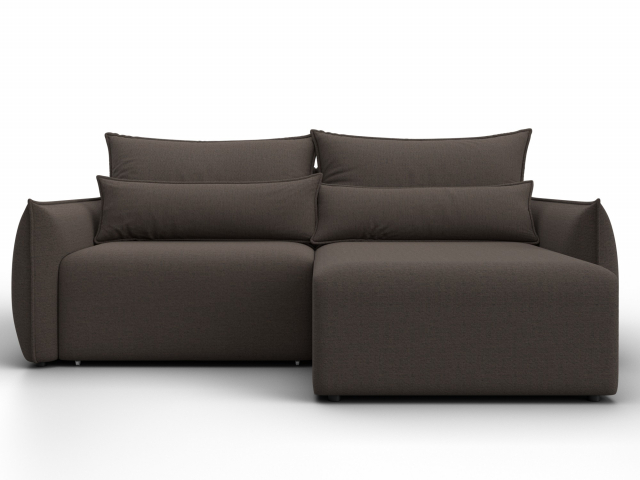 Угловой диван-кровать "Лига-051" НПБ, Амур 05 коричневый, рогожка, 128647