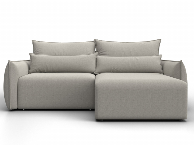 Угловой диван-кровать "Лига-051" НПБ, Амур 02 бежевый, рогожка, 128646