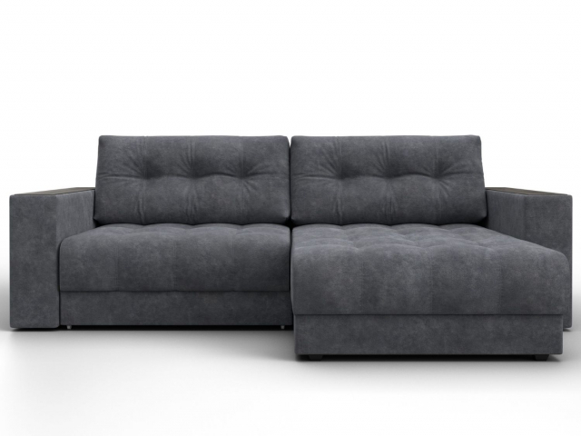 Угловой диван-кровать "Лига-049" НПБ, BRUT (БРУТ) 16 темно-серый, велюр, 128462