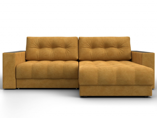 Угловой диван-кровать "Лига-049" НПБ, BRUT (БРУТ) 10 желтый, велюр, 128461