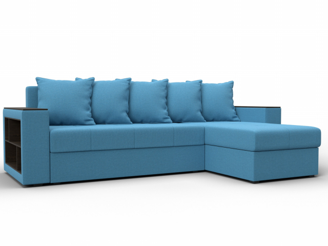 Угловой диван-кровать "Дубай лайт" рогожка Амур голубой, 121641